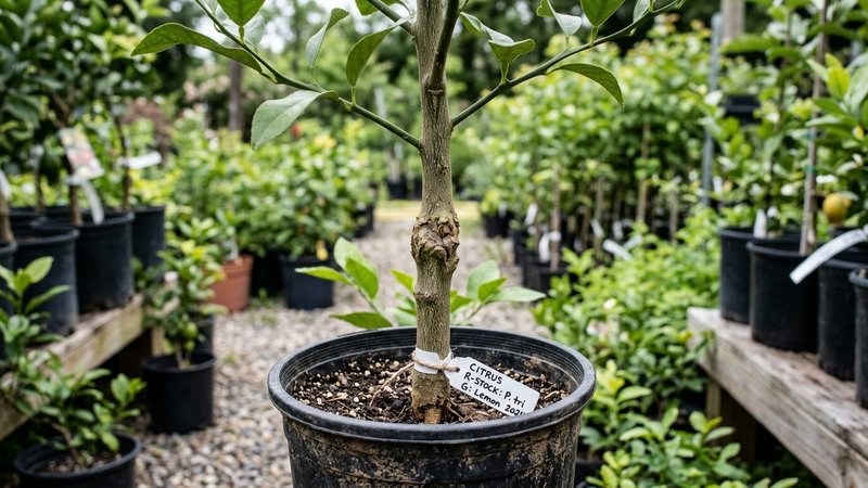 Porte-greffe d'agrume en pépinière